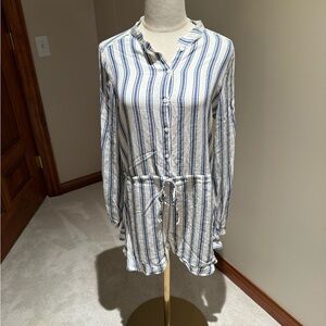 Striped Button-Up Romper